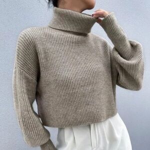 Shein Light Brown Crop Sweater